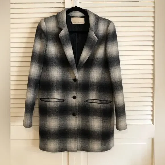 Rebecca Minkoff Plaid Wool Coat - Picture 2 of 9
